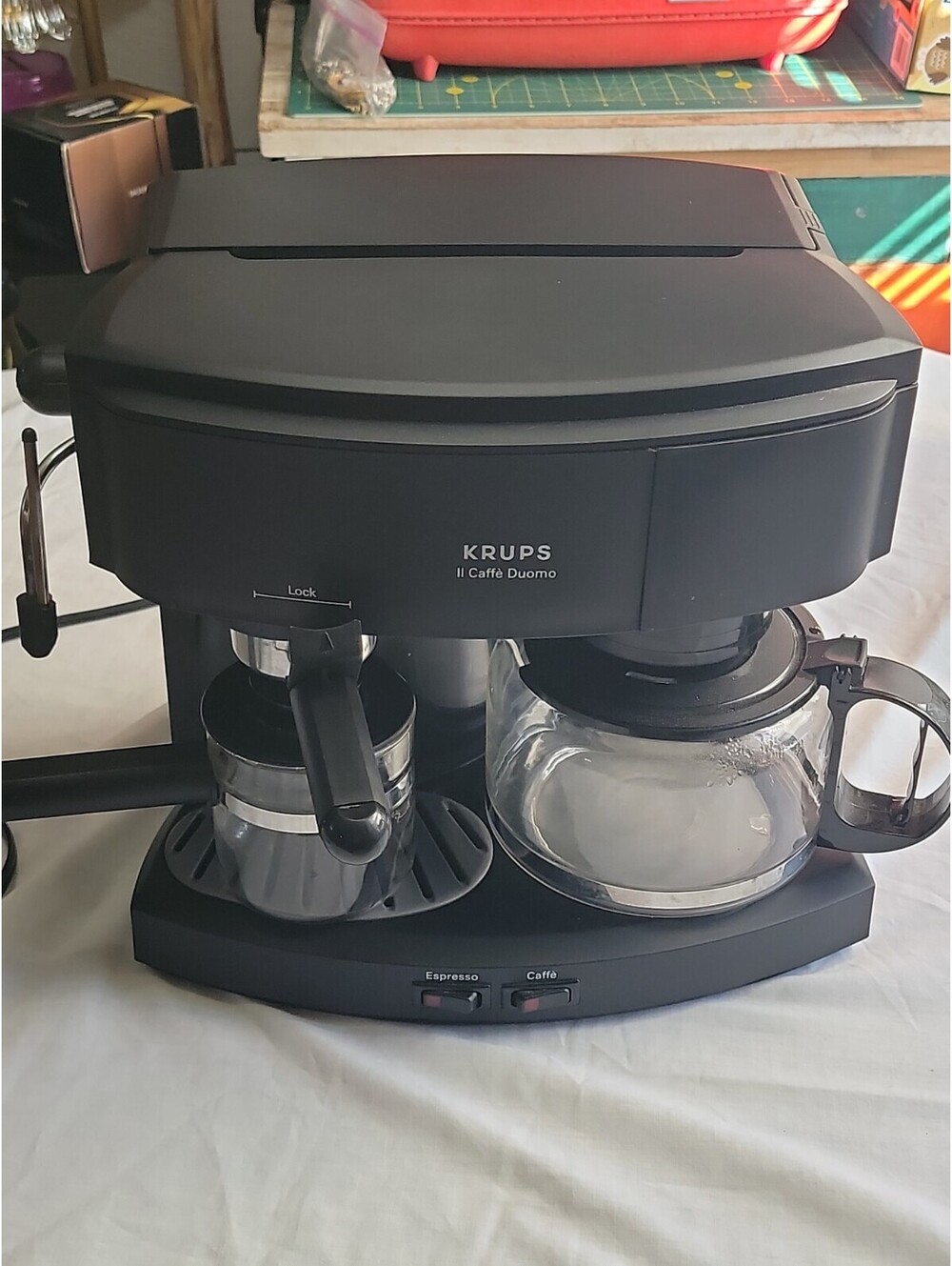 Krups Coffee Maker Cafe Duomo Espresso  Machine Dual Glass Carafe  Swiss